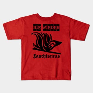 Never again fascism! (Black) Kids T-Shirt